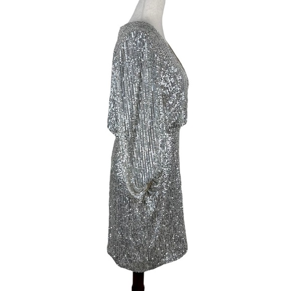 Eliza J Silver Sequined Dress - Picture 4 of 15